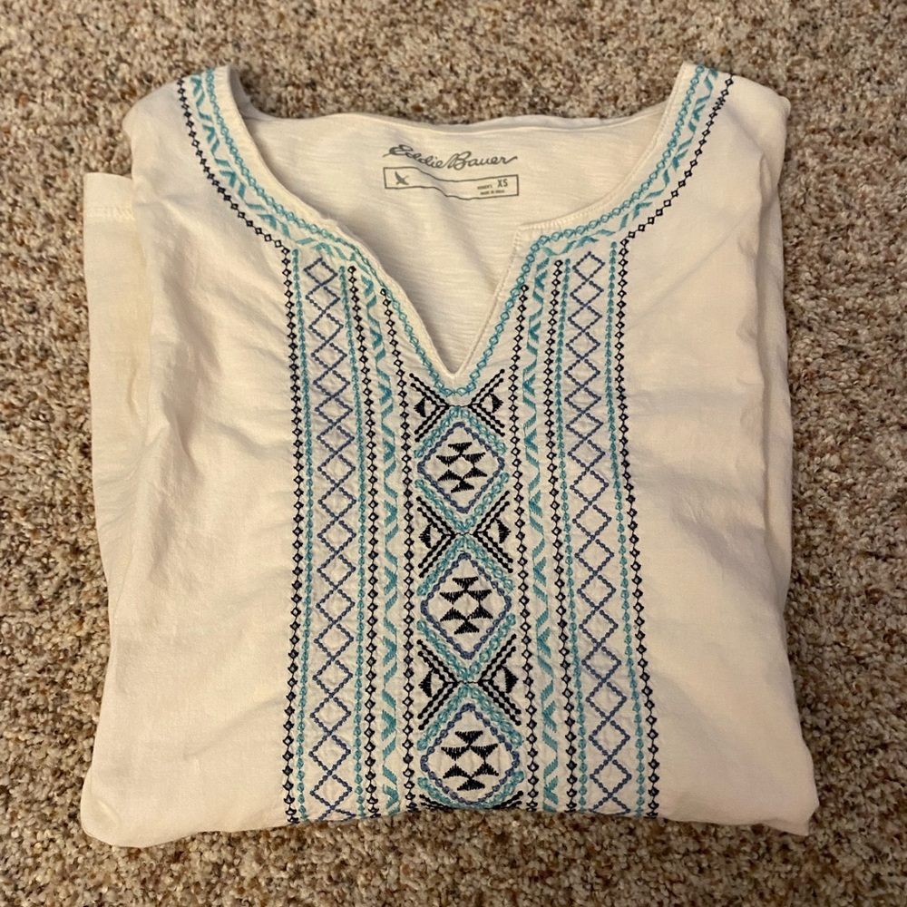 Eddie Bauer Boho Tunic 3/4 Sleeve Top